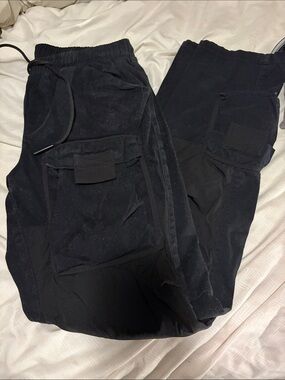 Decibel Black Cargo Jogger Pants - Casual Utility Style - Large